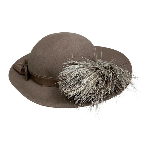 Geo W. Bollman & Co Ms. Jo Ann Wool Felt Hat‎ Women Size 20.5 in Feathered Jewel - Picture 3 of 6